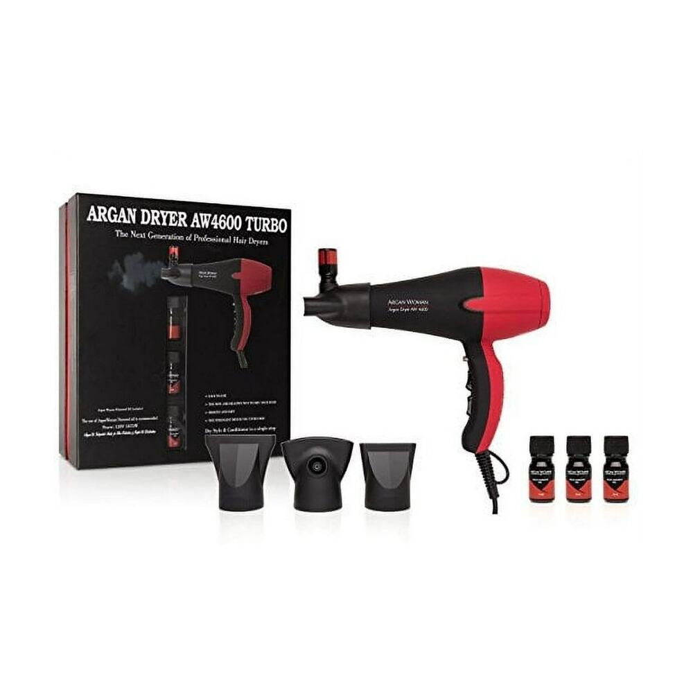 Argan Turbo Ionic Hair Dryer AW4600 Set NIB w/ Oils & Nozzles